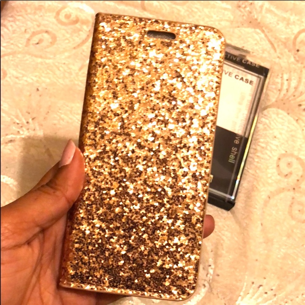 NWT galaxy 8s gold glitter case